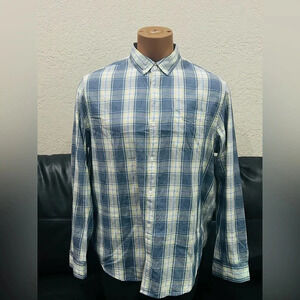 Original Penguin Men's Standard Plaid Long Sleeve Button-Down Shirt , XL